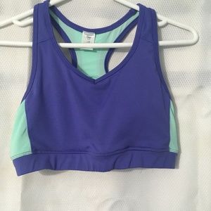 Woman’s GAP Brand Purple and Mint colored Sports Bra Medium